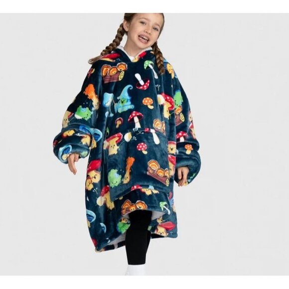 Oodie Mushroom Oversized Sherpa Hoodie Sweater Kids Size 4 - 13 NWT Cozy Warm - Picture 1 of 14